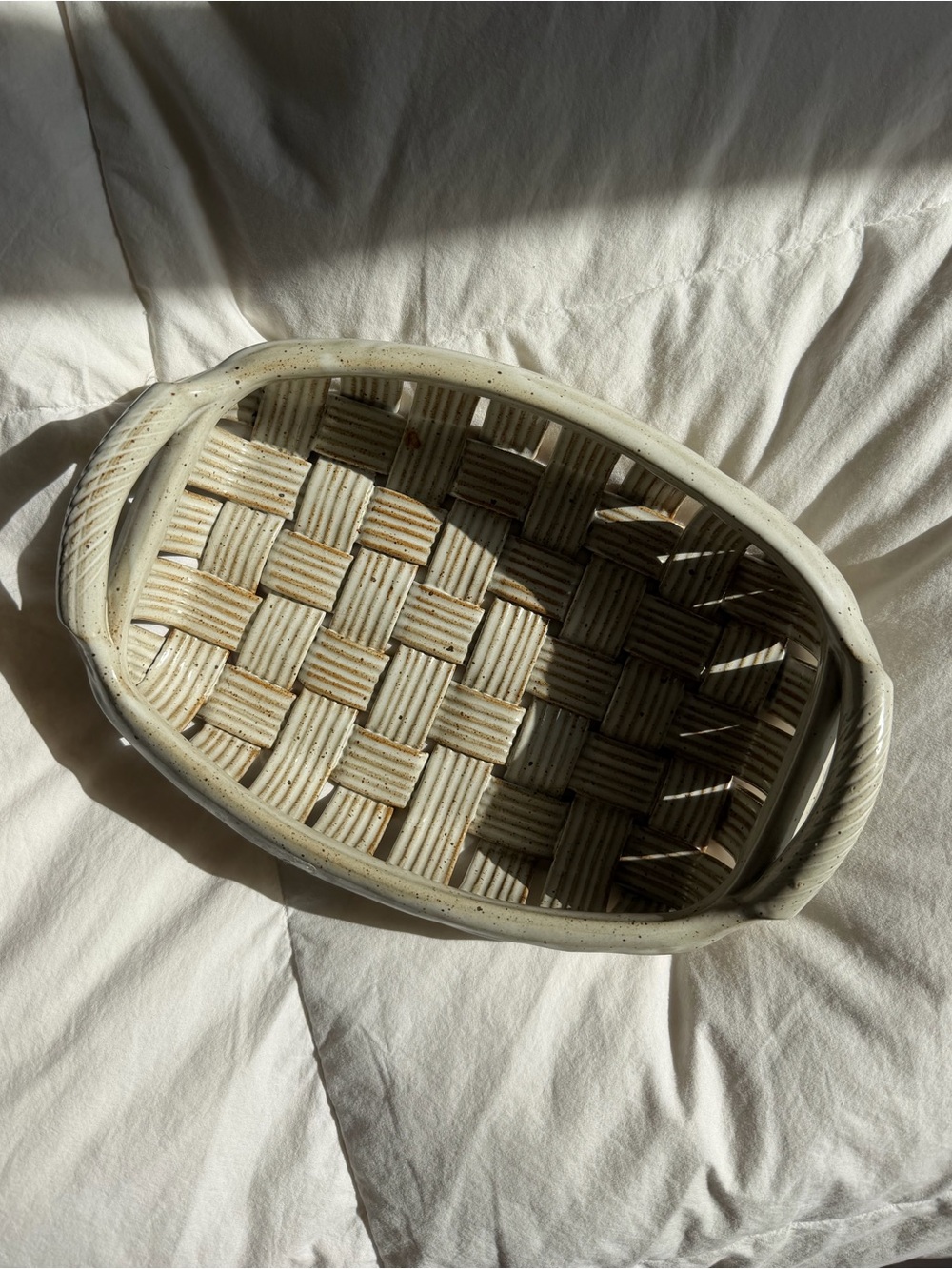 Parmentier Woven Pottery/Stoneware Basket. By Jim and Shirl Parmentier